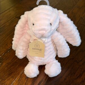 Snug Bunny Plush Pink Rabbit Stuffed Animal Toy 12" Soft Lovey Infant Baby NWT